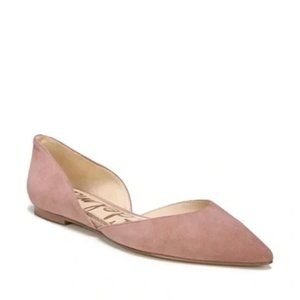 Light Pink Sam Edelman Rodney D'Orsay Suede Ballet Flat Shoes Womens Siz…